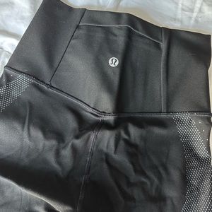 Lululemon Reflective Leggings, black & silver size 4